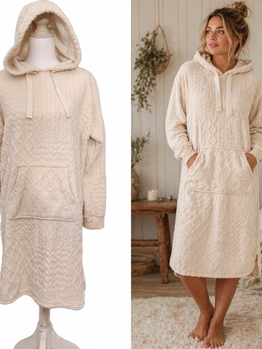 Denver Hayes Nightgown Plush Oversized Lounge Soft Comfort Sleepwear Size Medium